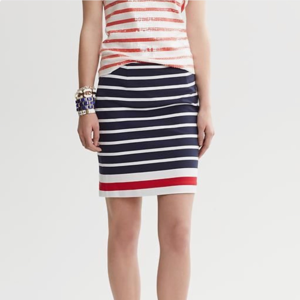 Banana Republic Nautical Stripe Ponte Skirt